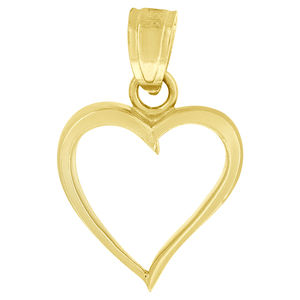 10kt 10k Yellow Gold Womens Heart Charm Pendant